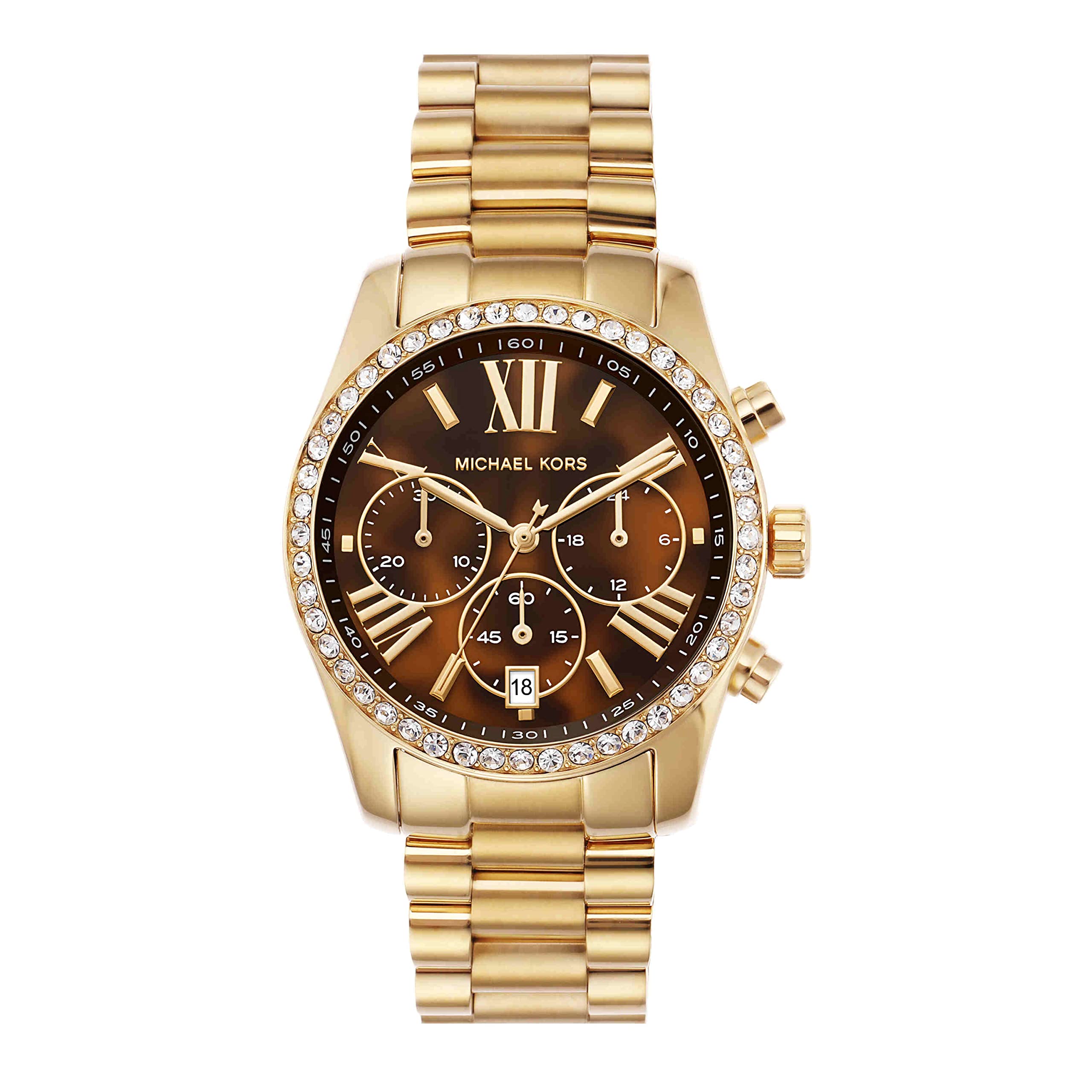 Michael Kors Stainless Steel Lexington Analog Brown Dial Women Watch-Mk7276, Gold Band (B0B5TKL8DP) Amazon Price History, Amazon Price Tracker