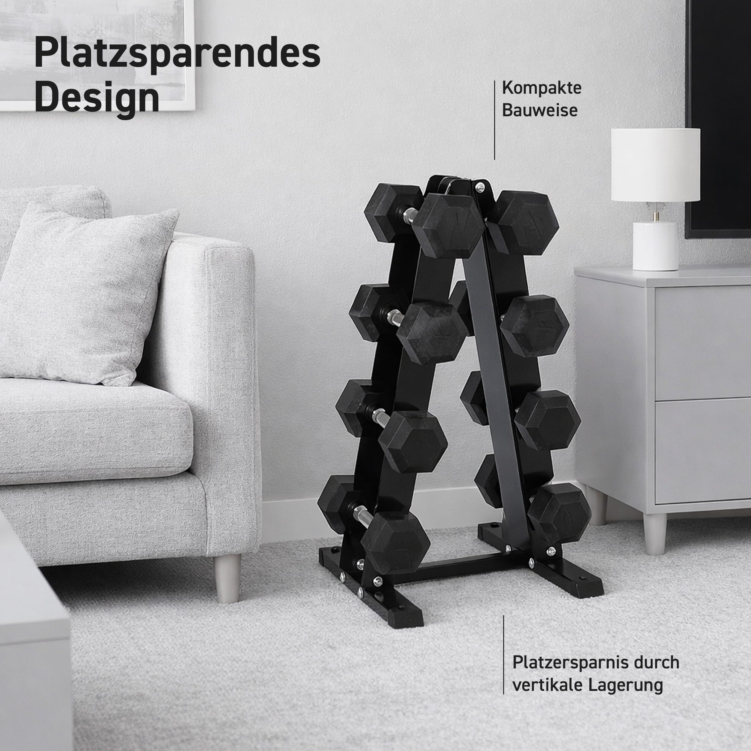 MSPORTS Kurzhantel Rack mit 300kg Belastbarkeit Hantelständer Hantelablage
