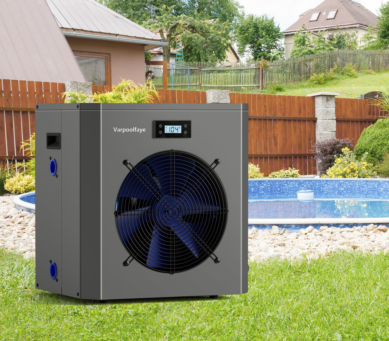 Pompa di calore elettrica per piscina da 5 KW, per piscina all'aperto, riscaldamento piscina, fino a 20.000 l, 20 m³, controllo WiFi, 220 V, 240 V, 50 Hz