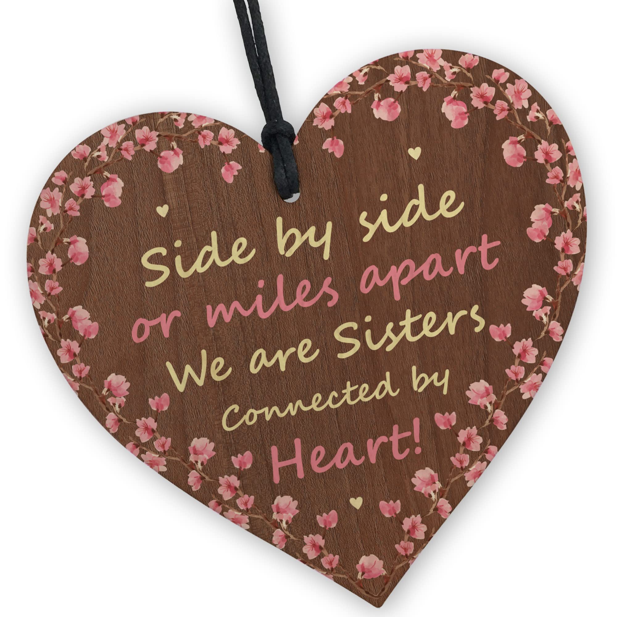Red Ocean Sister Wooden Heart | best sister sign | thank you gifts for her | sister birthday gift | gift ideas for best friend or sister | quotes