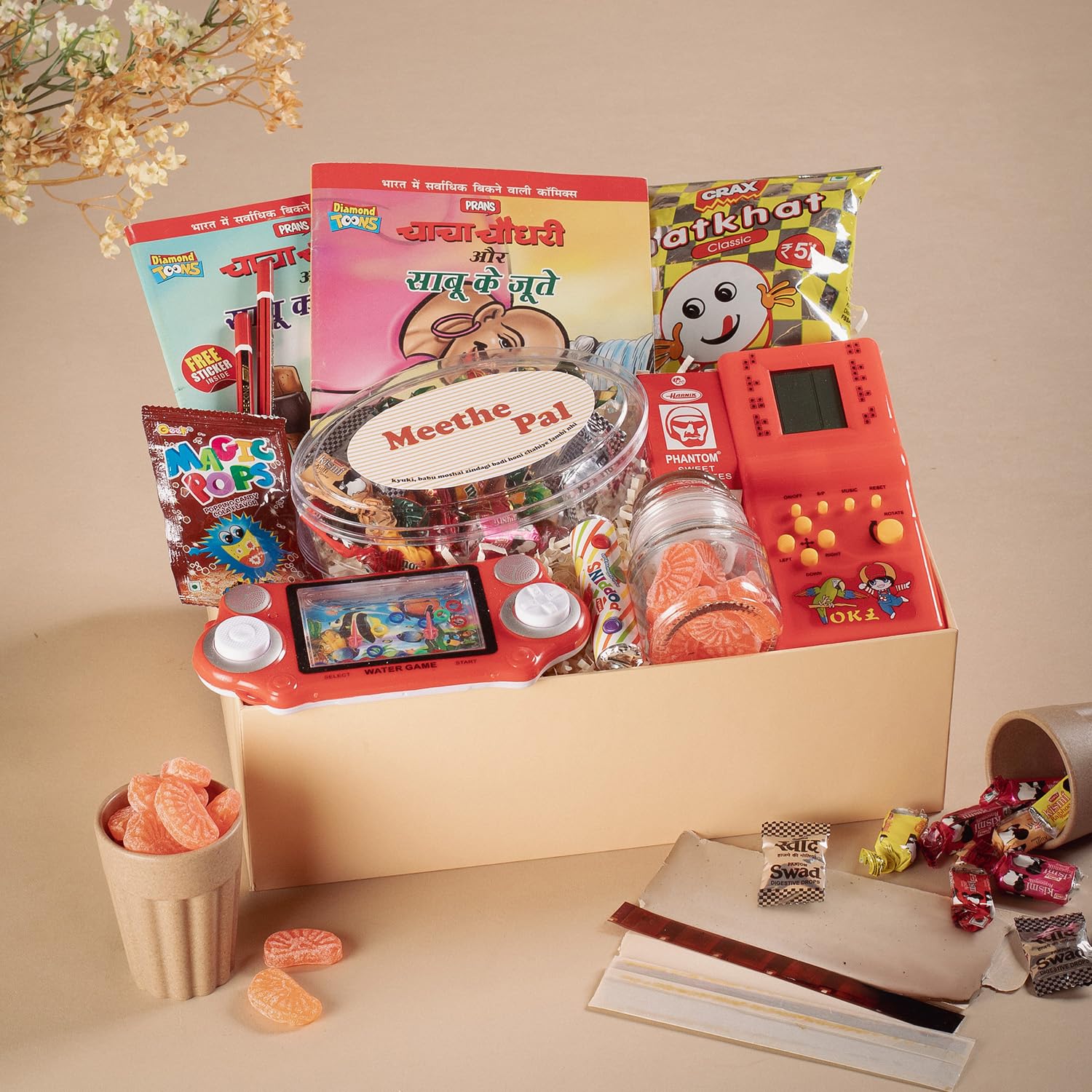 The Knot Company 90s Kid Gift Hamper | 10 Assorted Memorable Gifts | Birthday Gift Hamper for Men,Women or Friend