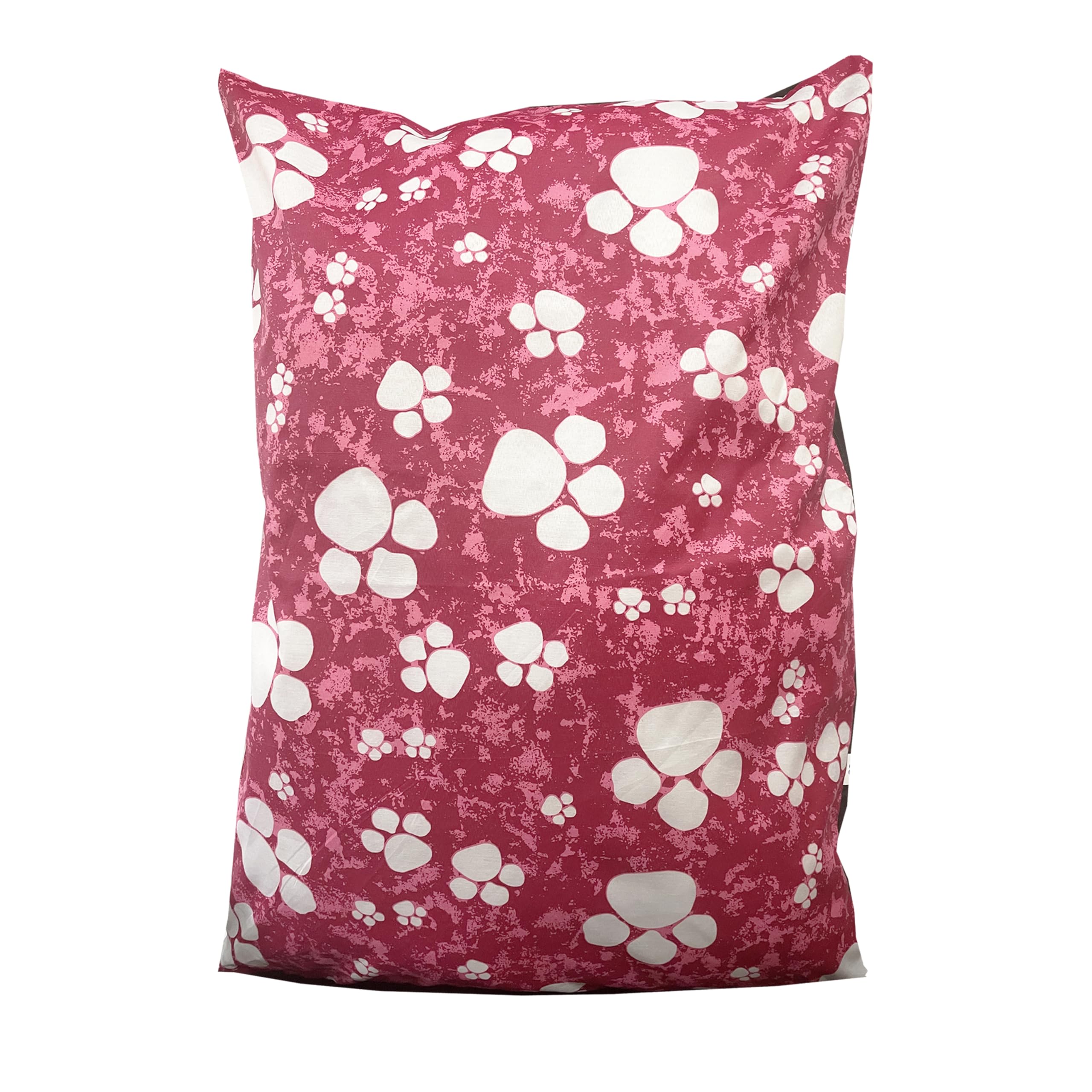 BRIT COTTON® Large Pet Dog Bed with Zipped Removable & Washable Cushion Cover- Printed Easy Care Soft Pet Pillows Dog Beds Pet Supplies (PINK PAW, PACK OF 1) — image 1