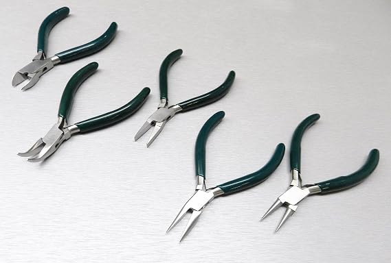 5 Pc Jewelers Pliers Set Jewelry Making Beading Wire Wrapping Hobby 5 PLIER KIT By JTS