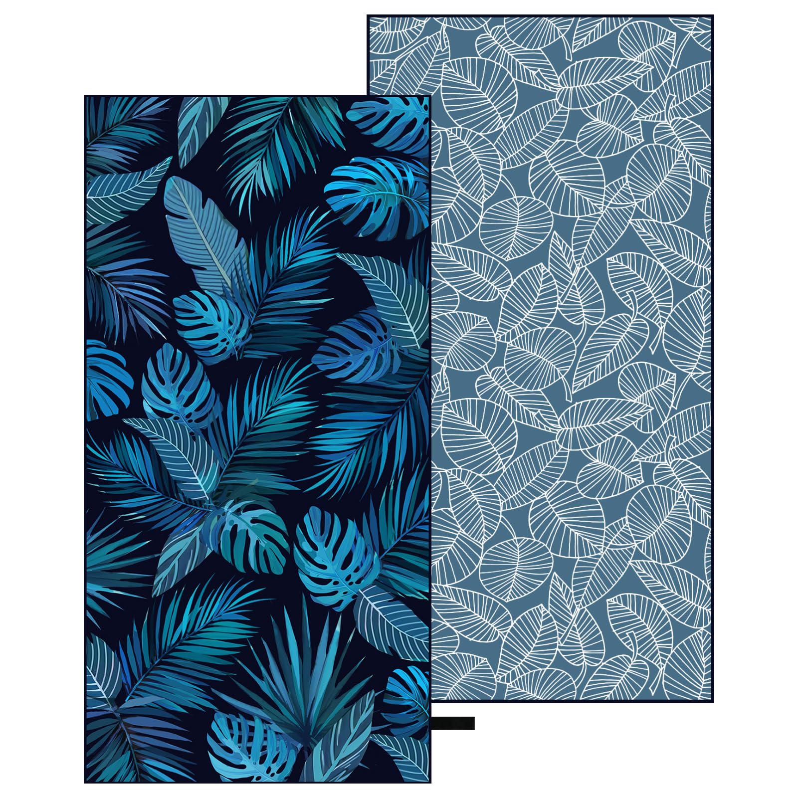 Oversized Microfiber Beach Towel - 35x71 Inch, Blue Sunset Hawaiian Print, Quick-Dry, Lightweight, Double-Sided For Pool, Swim, Travel