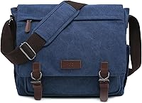 DASEIN Vintage Canvas Messenger Bag for 15" Laptop - Large Crossbody Shoulder Travel Briefcase Purse