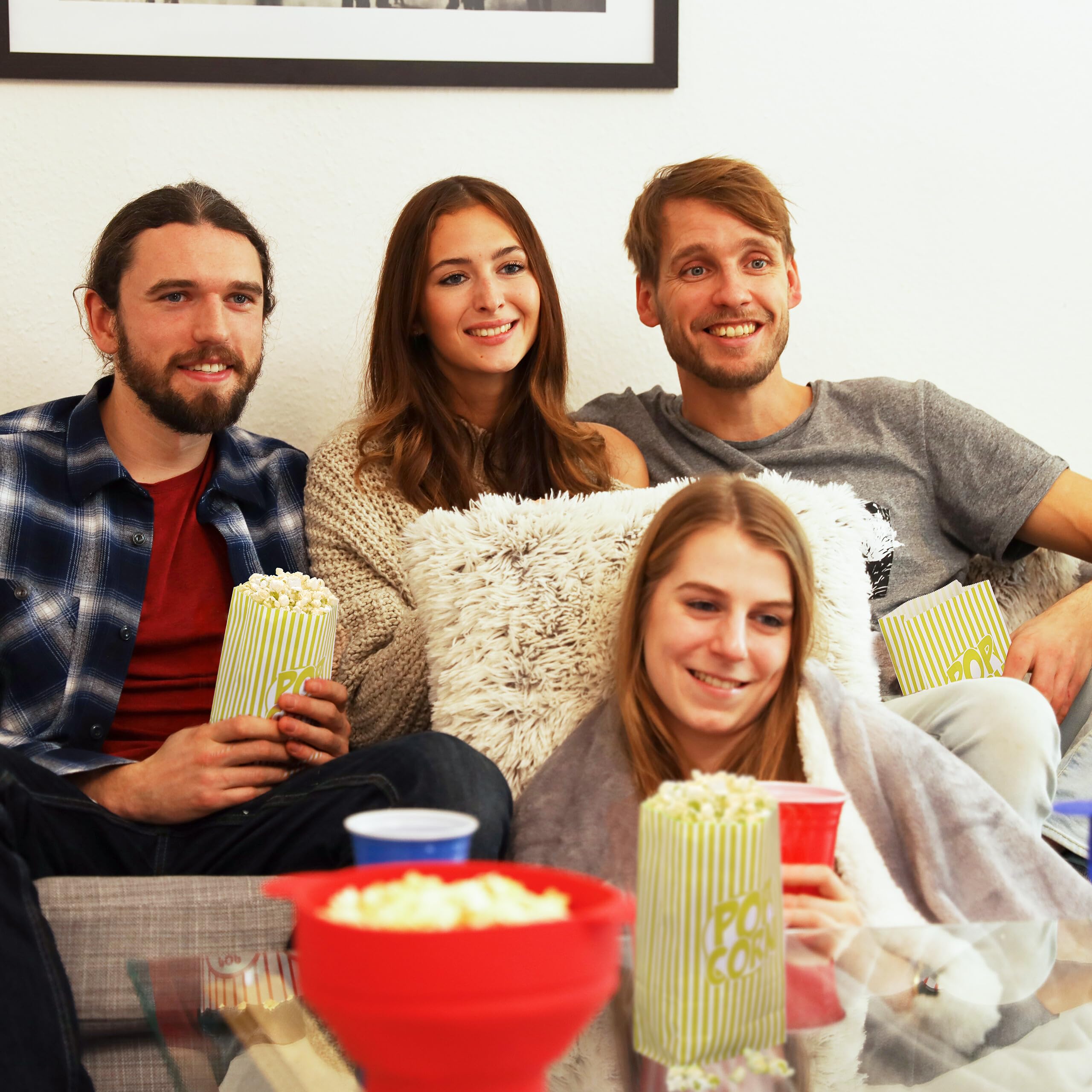 Relaxdays Torebki z popcornem, 144 szt., w paski, małe torby, na imprezę z papieru, w stylu retro, złoto-białe