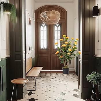 Amazon｜Howngyesimu 人工椿の木 3フィート 人工椿 鉢植え植物