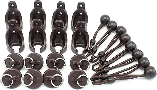 Miniatura 5 de Kit elástico para piezas de persianas enrollables, de repuesto, persianas enrollables opacas (marrón, paquete de 4)