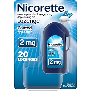 Nicorette 2 mg Coated Nicotine Lozenges to Help Stop Smoking - Ice Mint Flavored Stop Smoking Aid, 20 Count Lozenge