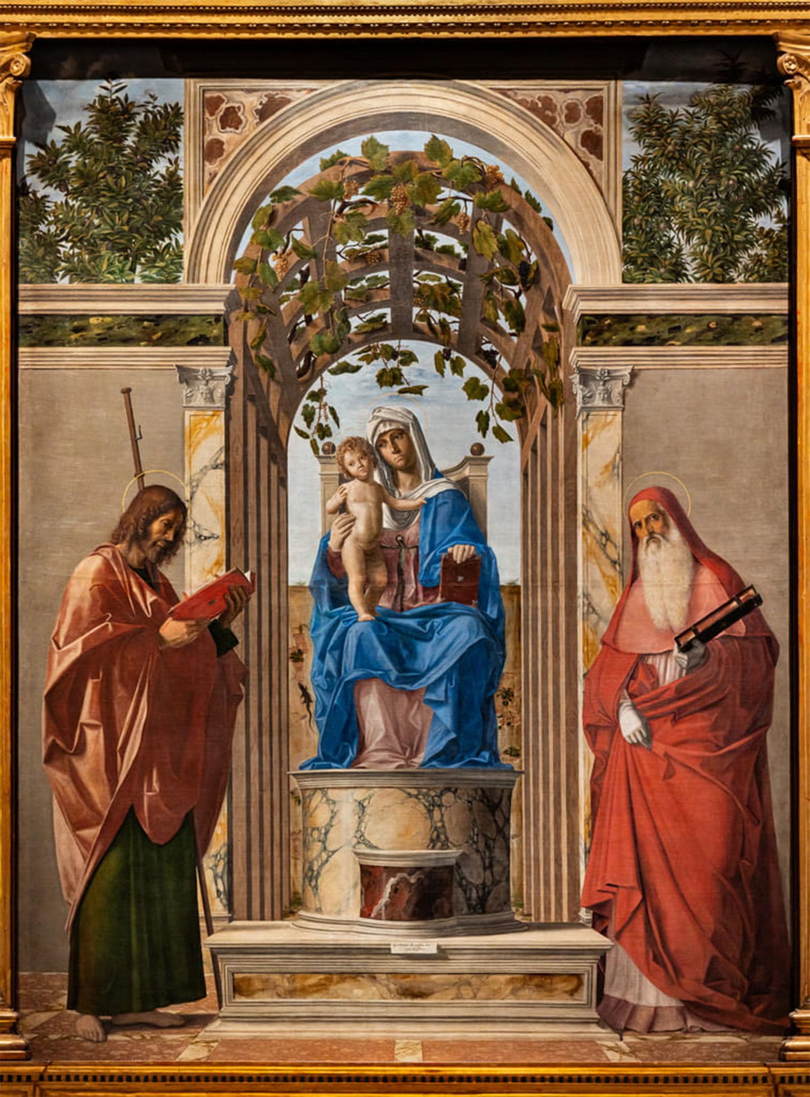 ARTXLXXBN Famous Art Print Poster Vintage Wall Art Enthroned Lady with Infant Jesus by Battista Cima Da Conegliano Canvas Art Poster for Home Decor 60x90cm