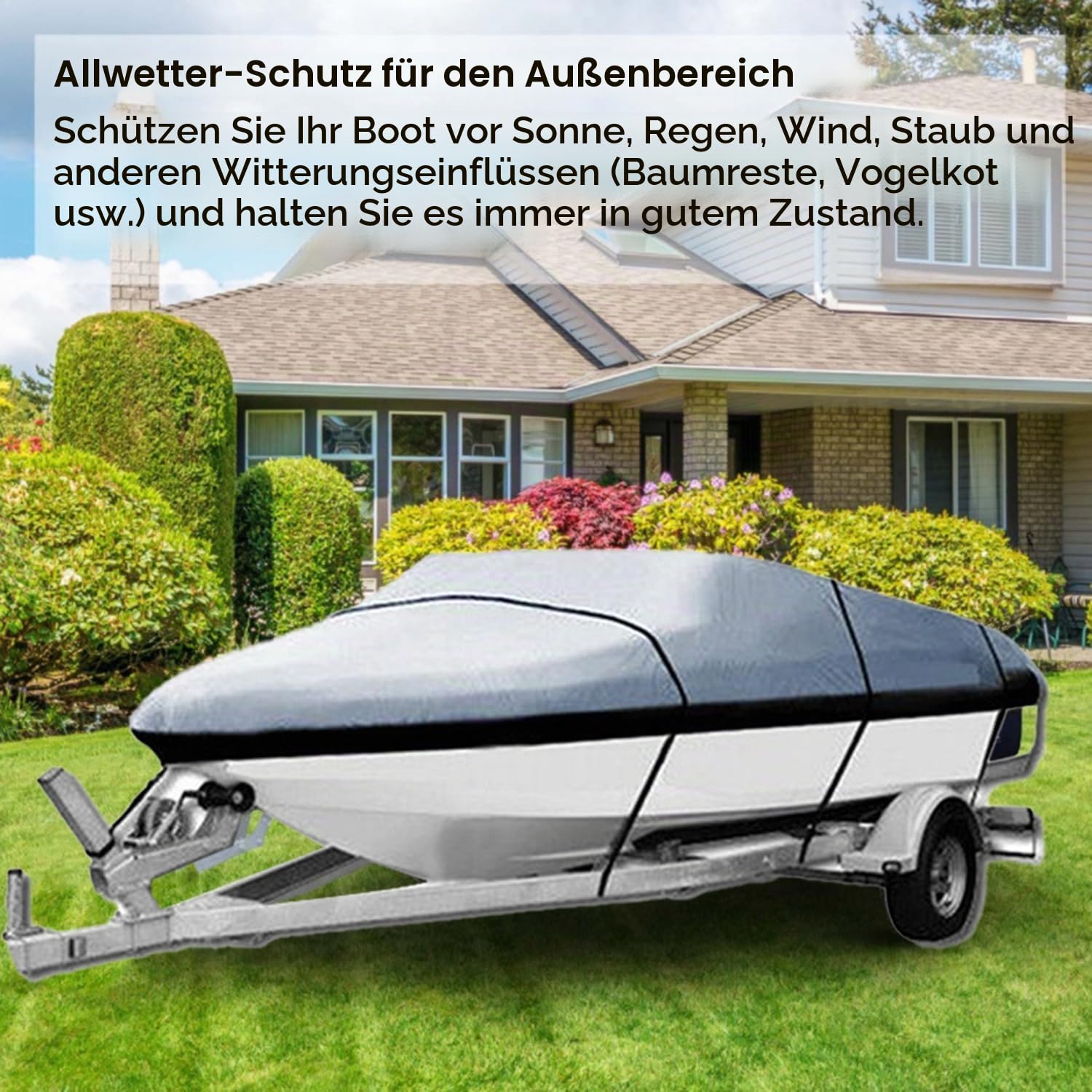 Bootspersenning Abdeckplane Bootsplane,Persenning Schlauchboot 420D Oxford-Gewebe,Mit Aufbewahrungstasche,Für v-Rumpf,Ruderboot,Angelboot(Plata)