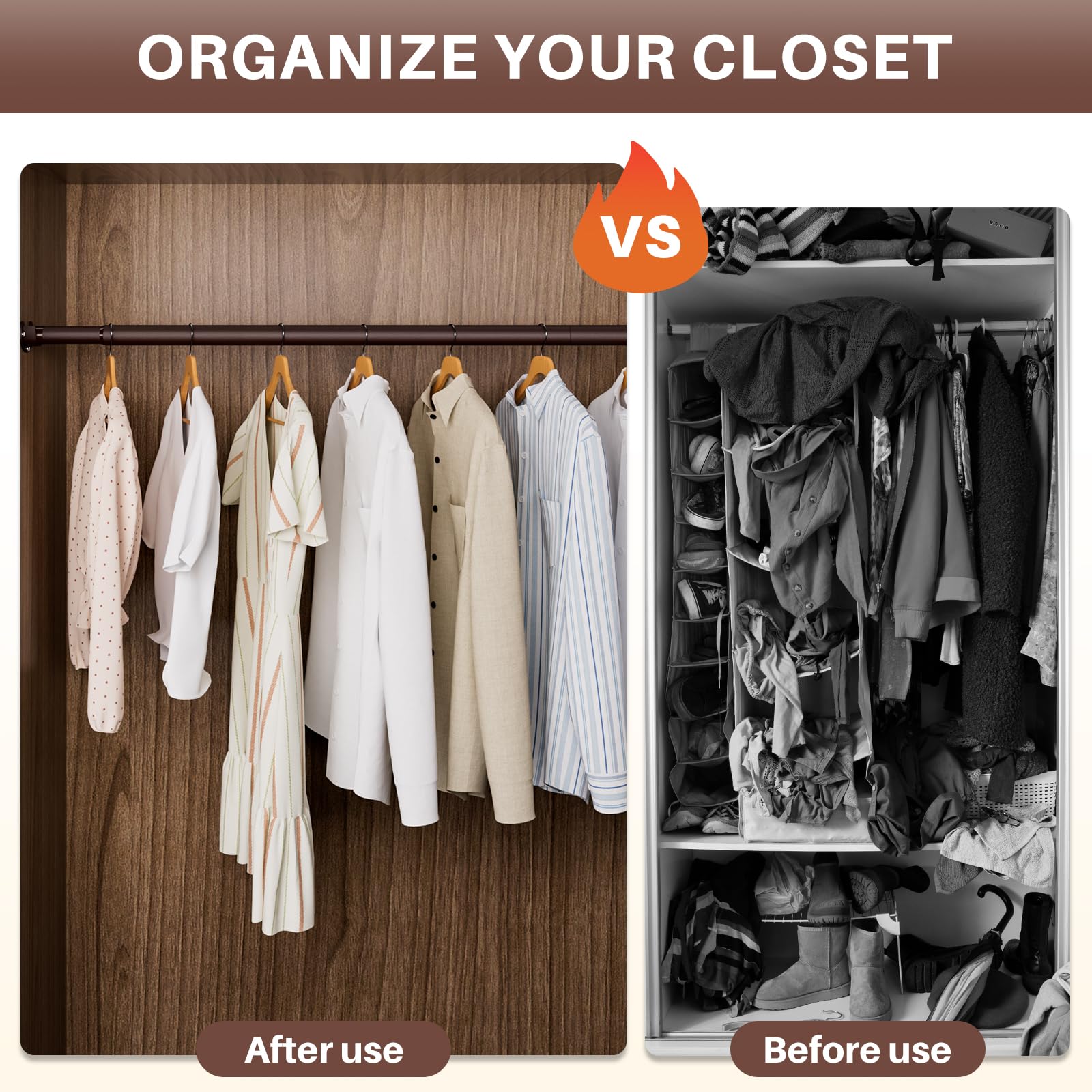 Snapklik.com : Closet Rod - Closet Rods For Hanging Clothes, 17 To 82