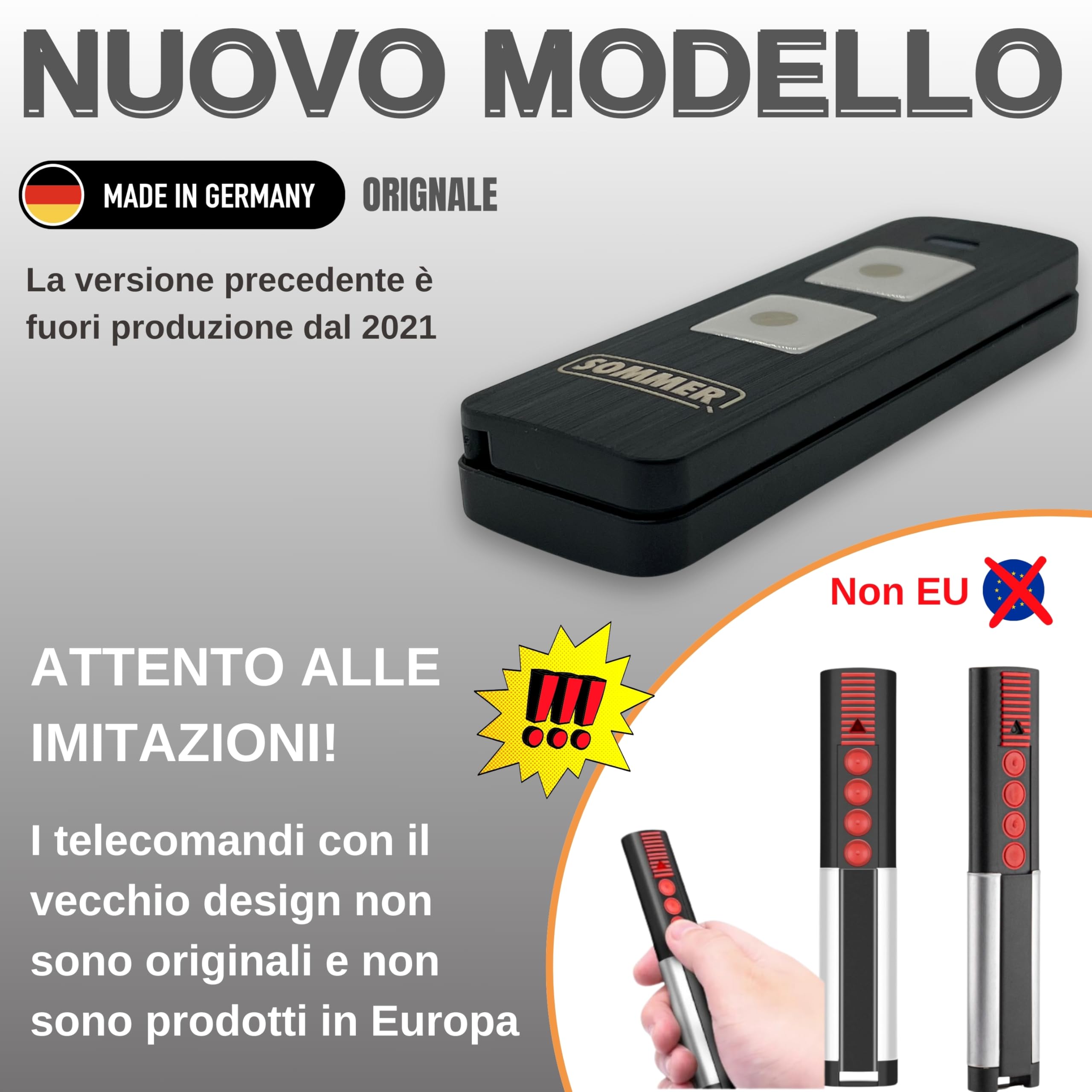 Koomando Telecomando S13071 TX-55-434-4 Originale Sommer 2 tasti 434 Mhz FM per porte garage Breda