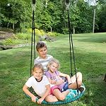 8FT Le kit de suspension de swing d'arbre tient 2200 lbs (ensemble des 2), Straps d'arbre extra long avec 2 Protecteur d'arbre et carabiner lourd, facile à accrocher la plupart des swings extérieurs ou des paillettes de hamac