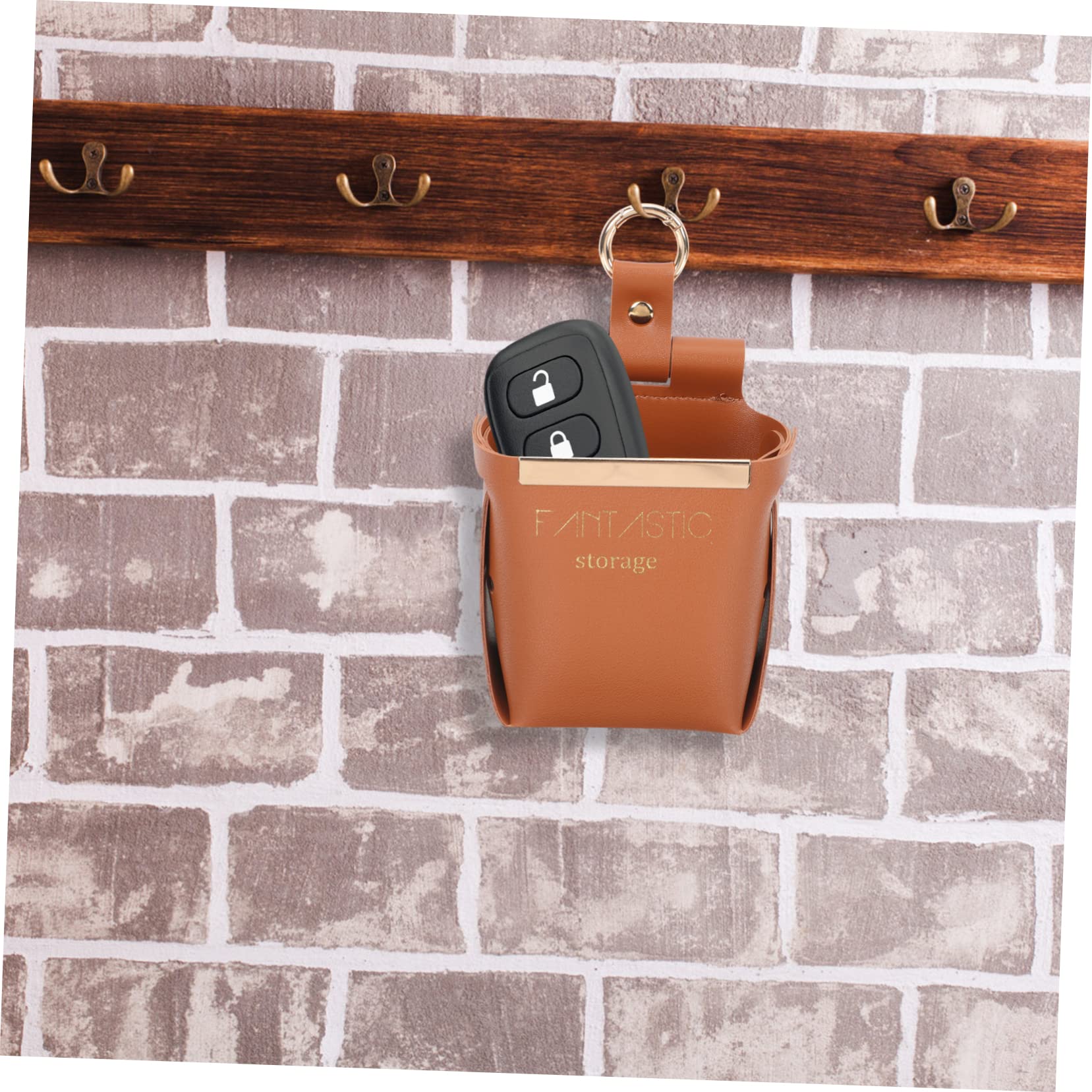 Alipis PU Wall Hanging Storage Organizer Detachable Sundry Storage Bag Design for Easy Use for Phones and Remotes Space Saving Wall Mounted Color