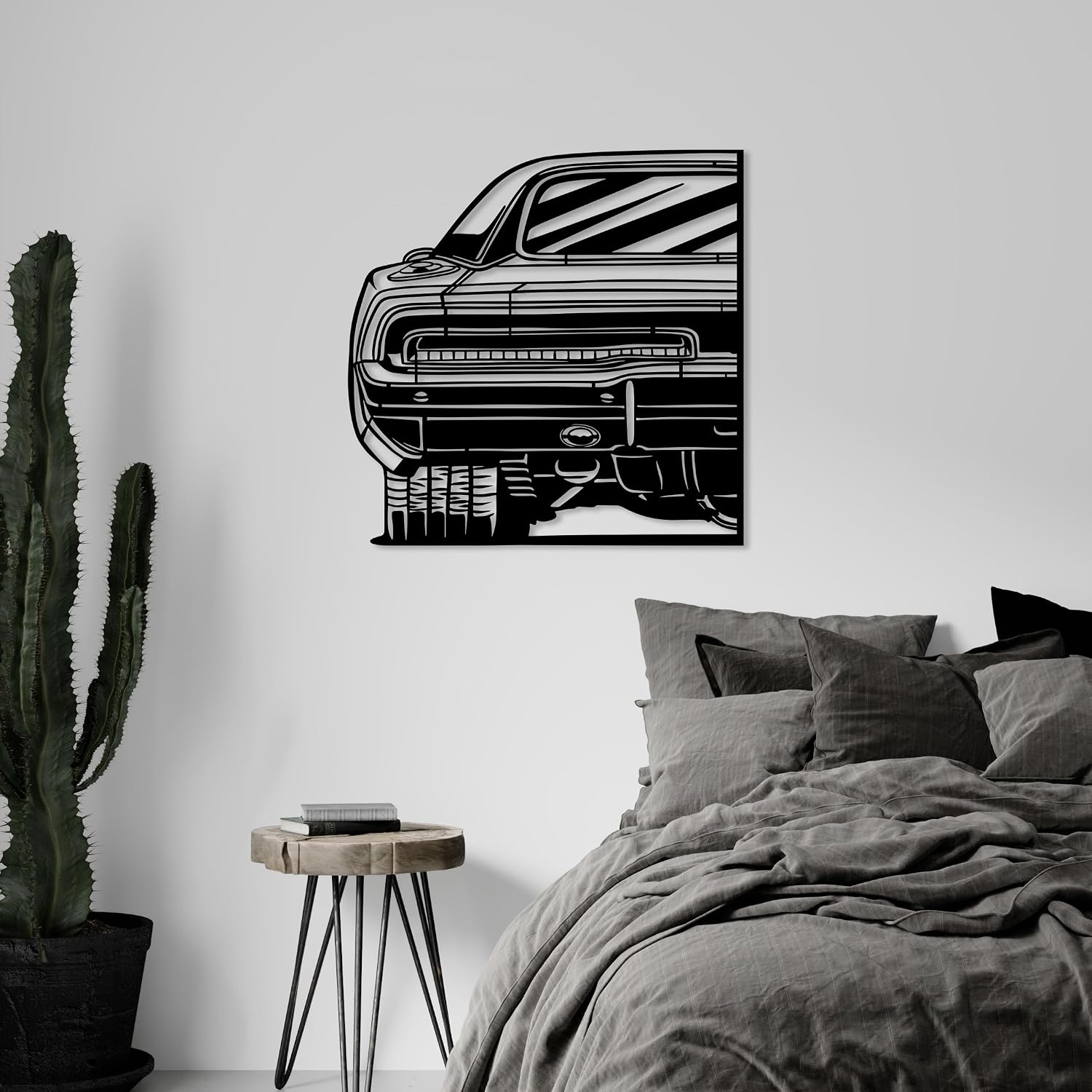 1969 Charger RT Model Silhouette Metal Car Wall Art, Sports Car, Line Automotive Silhouette, Minimalist Sculpture for Garage, Man Cave, Indoor Outdoor Wall Decor, Gift for Boyfriend and Car Lovers