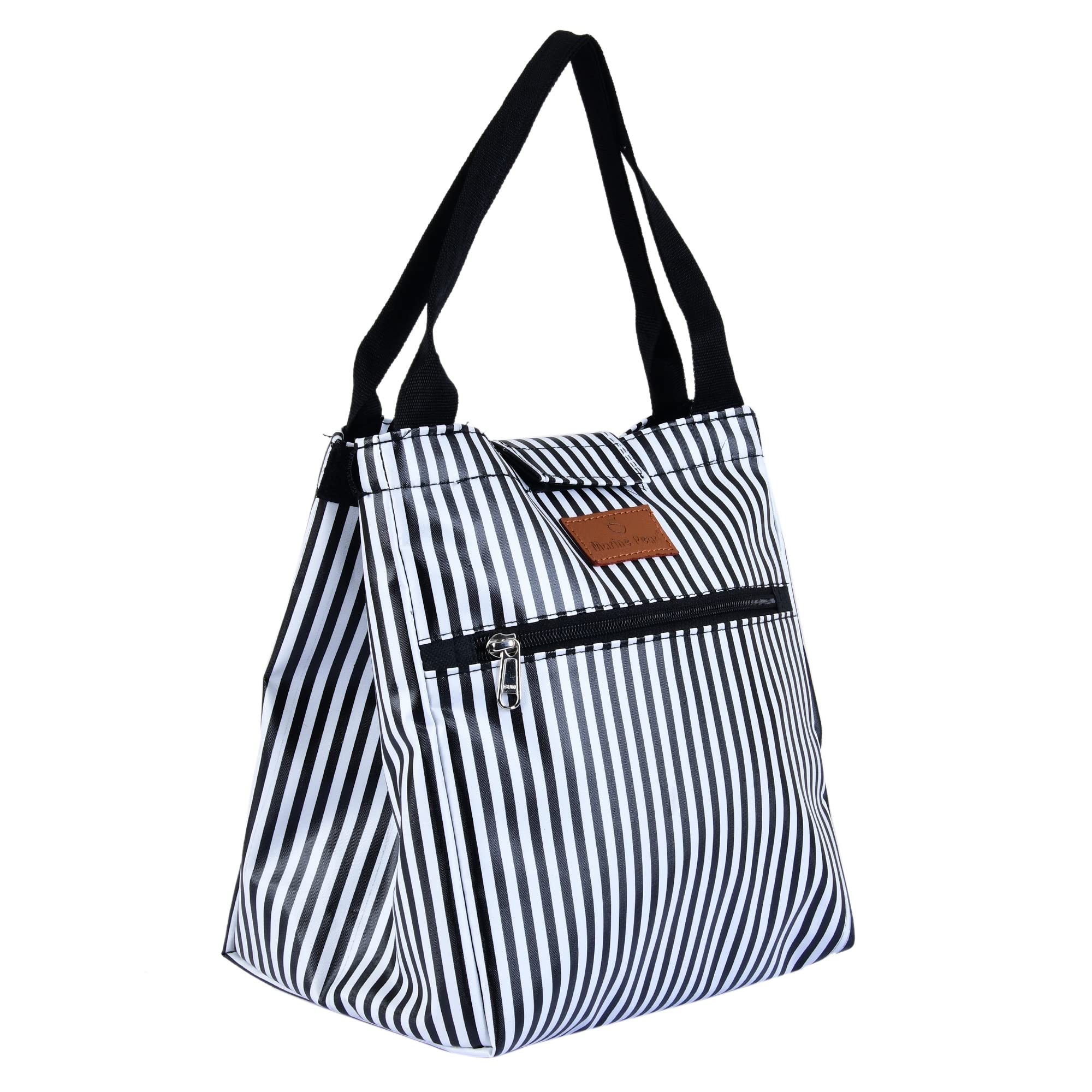 MARINE PEARL Insulated Lunch Bag for Women, Thermal Lunch Tote Bag, Leakproof Lunch Box Bag Lunch Handbag with Front Pocket, Water Resisted Lunch Bag for Work Picnic (Black) (Black) (B06XPZXJKL) Amazon Price History, Amazon Price Tracker