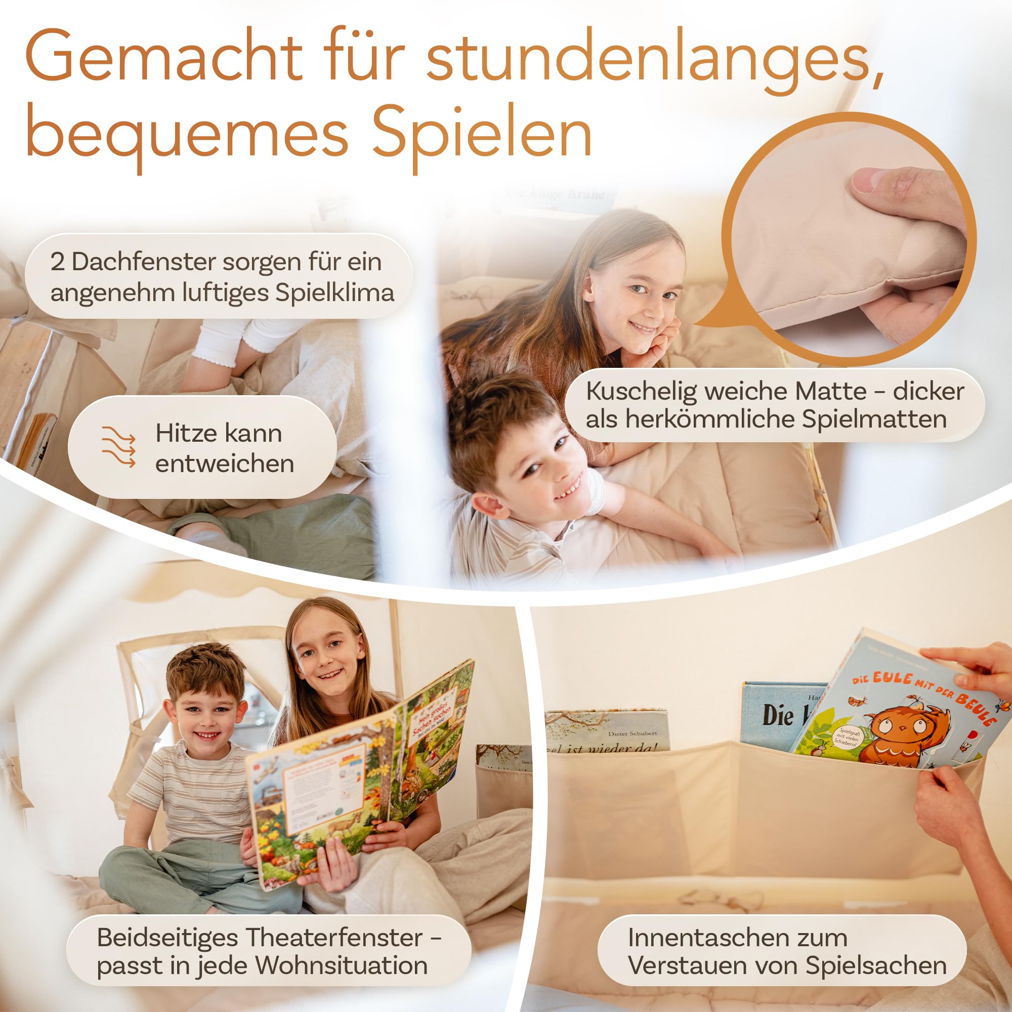Kinderzelt Indoor | Spielzelt Kinder | Spielhaus Indoor | Kinderhaus