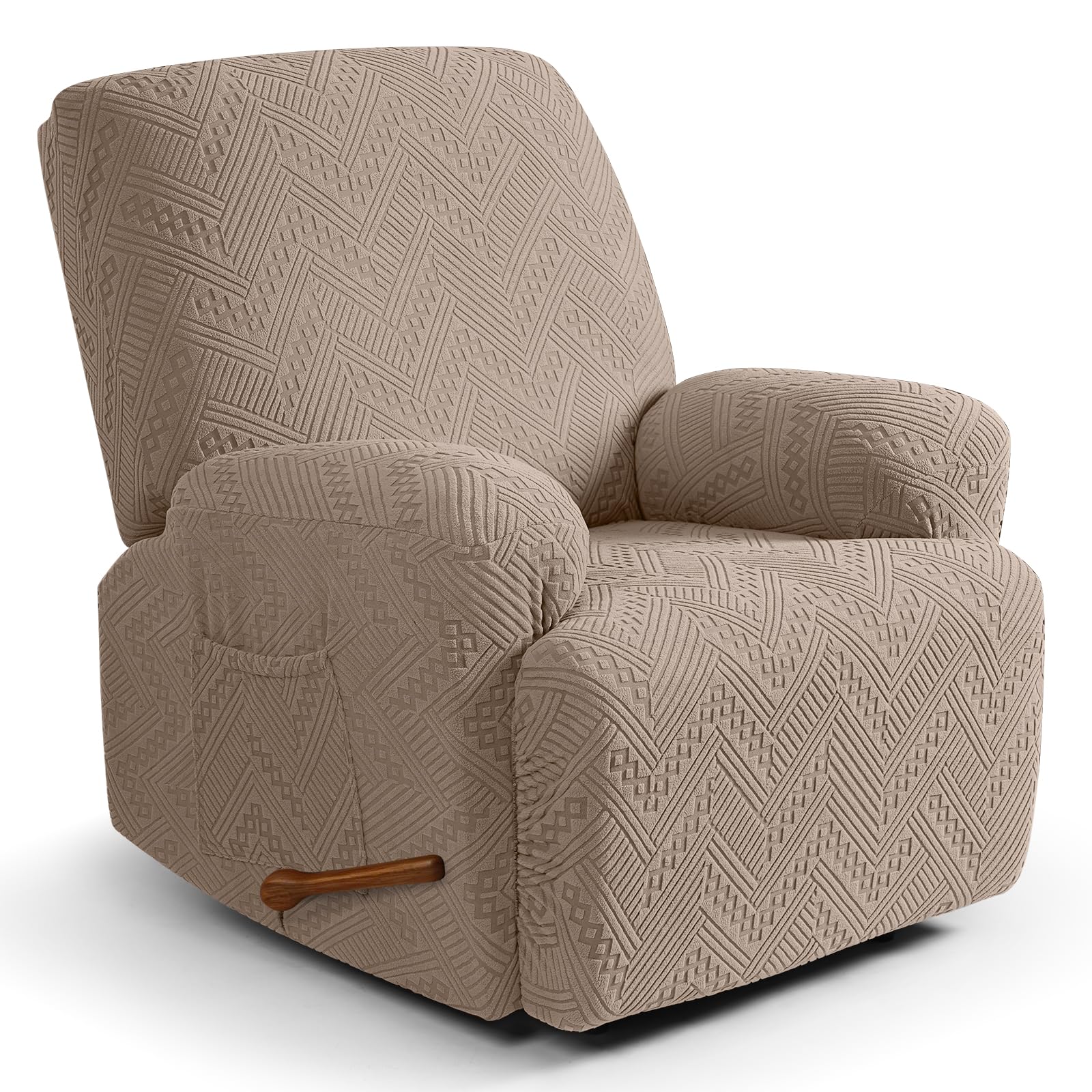 Ruaozz Oversized Recliner Chair Covers, Soft Recliner Slipcover, Khaki