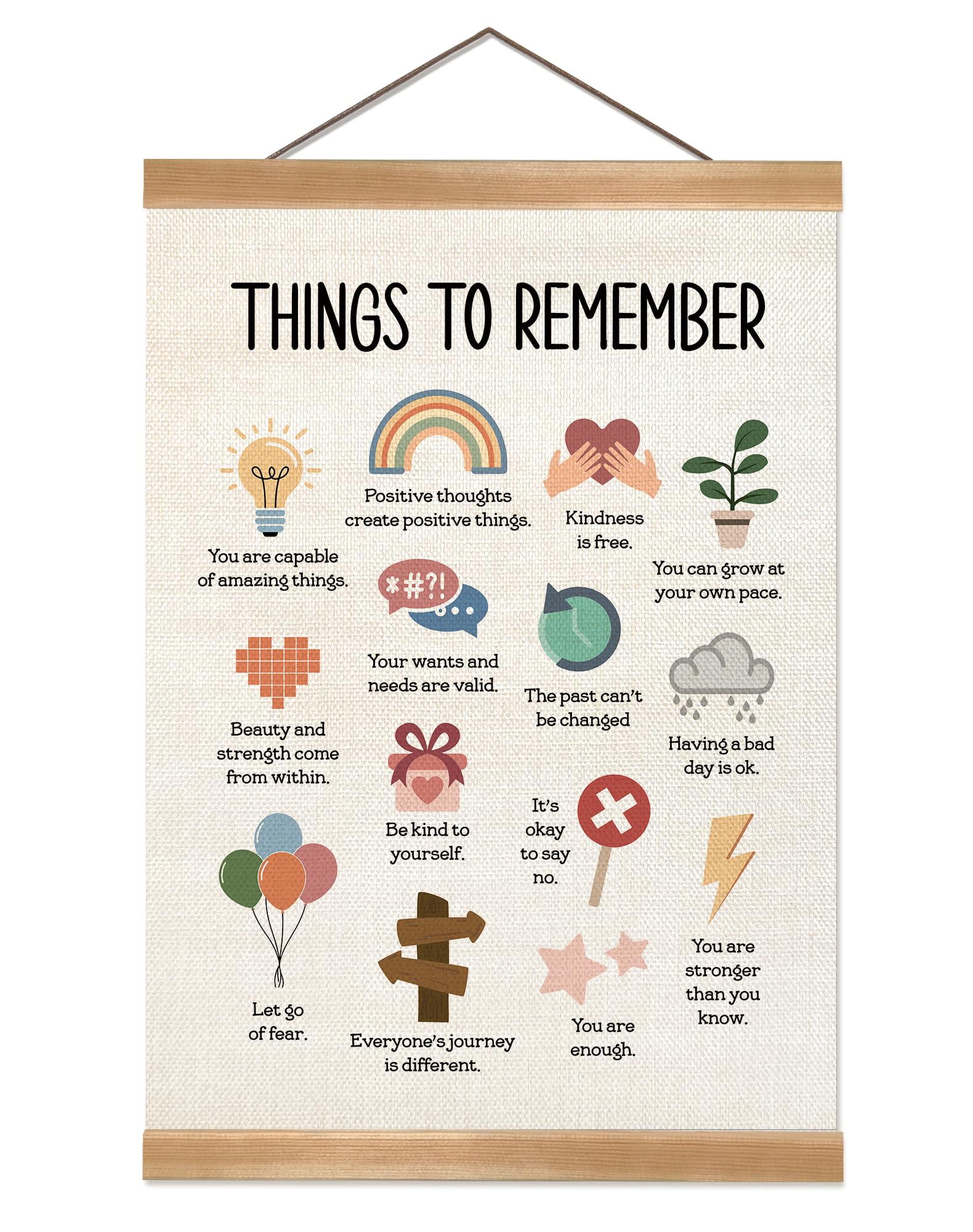 ZTGDA Therapy Office Decor Poster, Mental Health Therapy Office Decor, Things to Remember for School Counselor Therapy Counseling Poster Anxiety