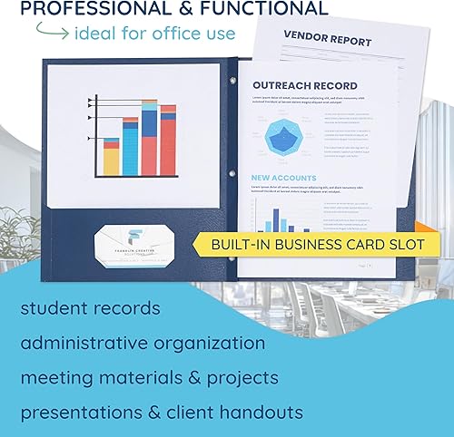 Miniatura 6 de Blue Summit Supplies 100 carpetas de papel de dos bolsillos con puntas, 2 carpetas de bolsillo a granel, paquete de 100 unidades, 5 colores