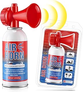 2 Pack Large Air Horn for Safety 3.5oz, 122dB Very Loud Marine Air Horn for Boat, Coast Guard Approved, Great for Boat & Marine Safety, Sporting Events, Travels, Hiking (Red)