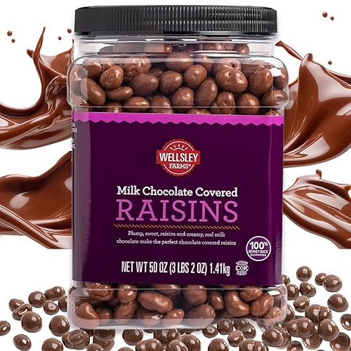 Wellsley Farms Pasas cubiertas de chocolate con leche 50 Oz