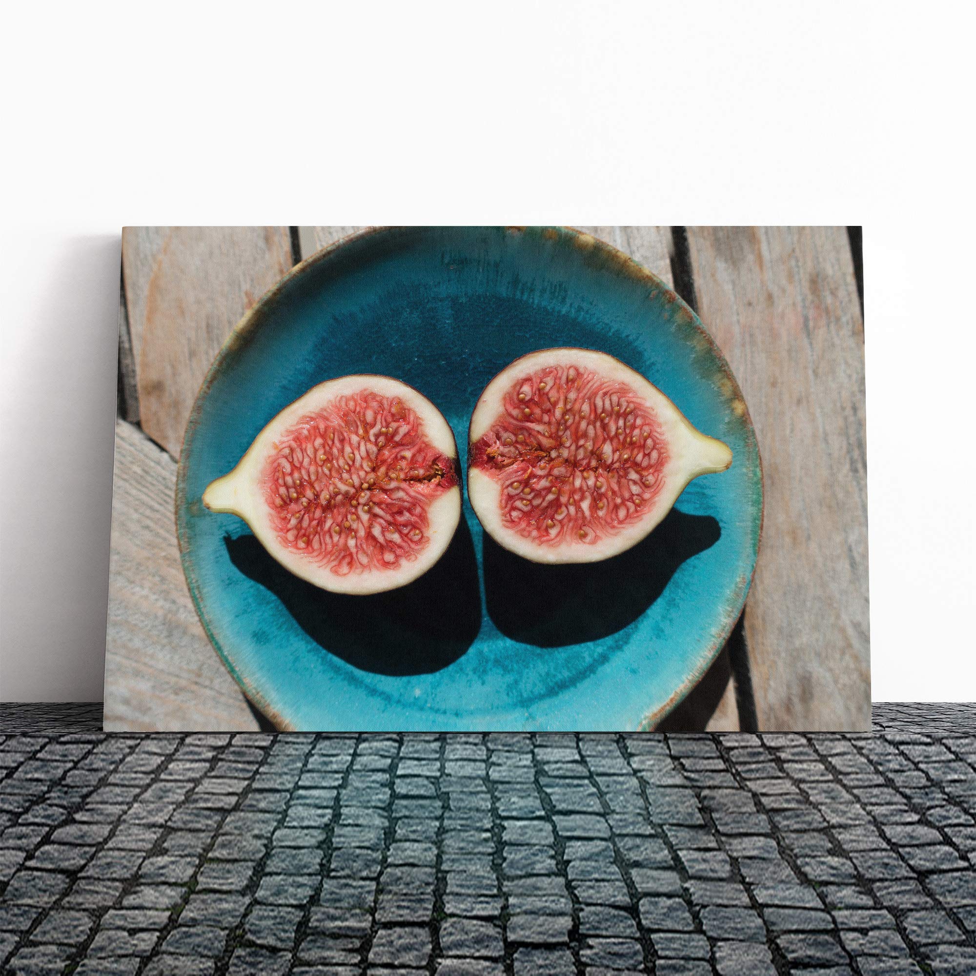 Sliced Fig Canvas Print | Gallery Wrapped 30mm Frame Wall Art | 30x20 inches | Ready to Hang | Modern Picture | Living Room Bedroom Lounge Office