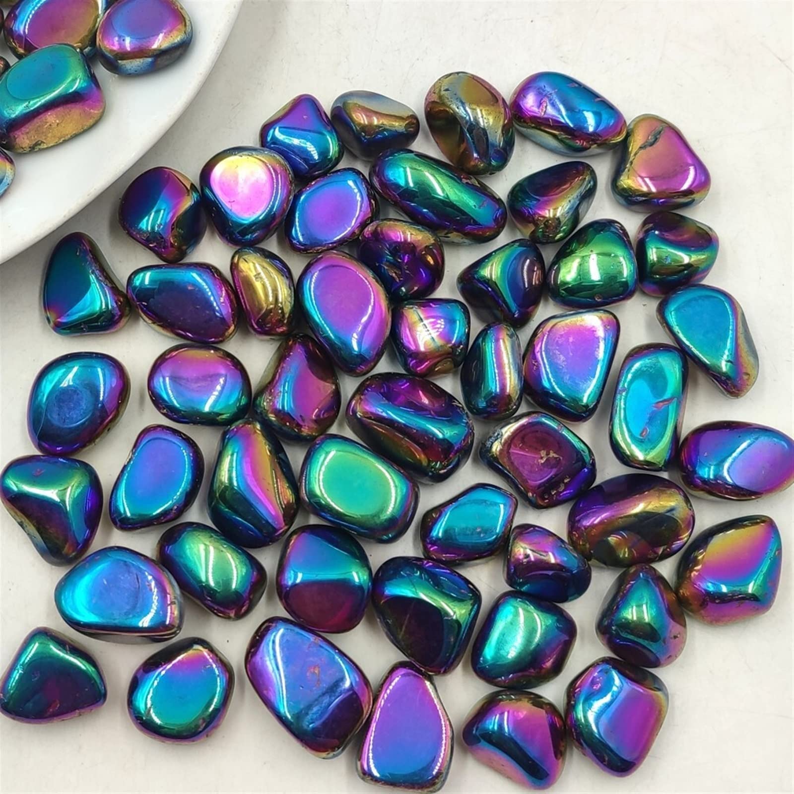 BUSOTH Natural Crystal Rough 100g Bulk Electroplated Natural Quartz Crystal Tumbled Stones s Home Decoration Gift