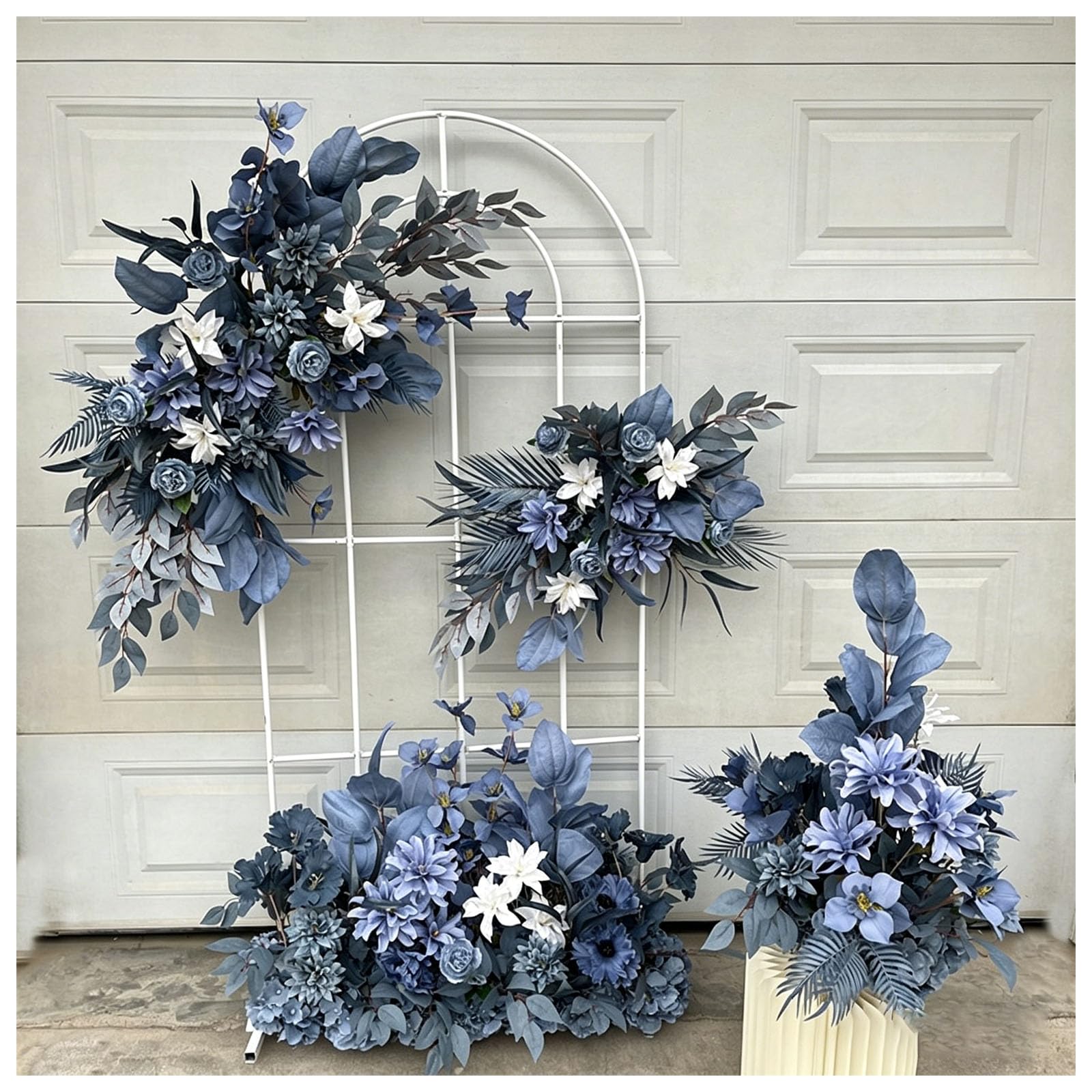 Reusable Fake Flowers Silk Wedding Decor Wedding Aisle Flowers, Multiple Styles Artificial Flowers, For Bridal Room, Hotel Lobby, Window Display, Engagement Ceremony, Garden (Size:4-piece set,Color:C)