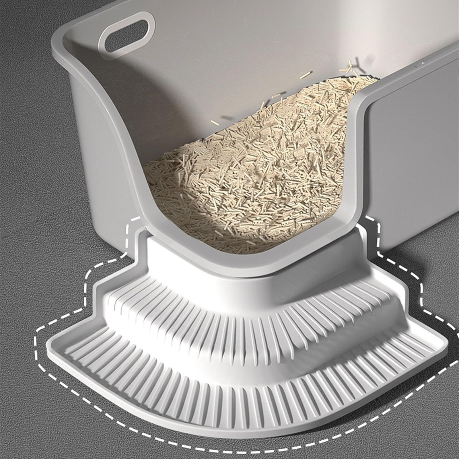 Lettiera per Gatti Lettiera in plastica, Grande lettiera for Gatti con Lati Alti, Paletta for rifiuti e Pedale Filtro, Nessuna Perdita, Facile da Pulire Toilette per Gatti(Yellow)