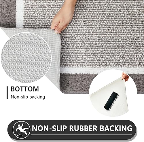 Miniatura 5 de REFETONE Tapete para puerta interior, tapete para puerta delantera y trasera, antideslizante, absorbente, resistente a la suciedad, tapetes para