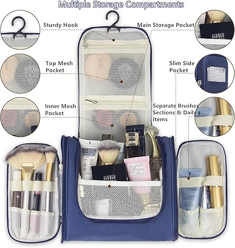 Miniatura 2 de Neceser de viaje colgante, bolsa de viaje impermeable para maquillaje y cosméticos, para mujeres y hombres, kit organizador de baño y ducha con