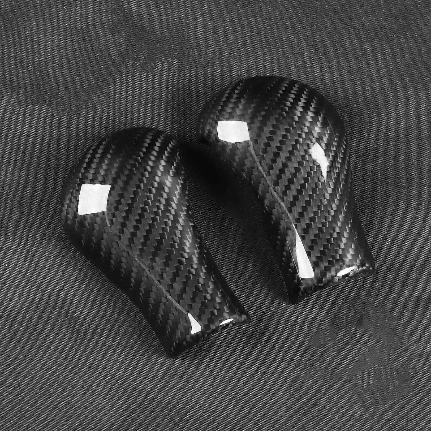 for Infiniti G37 G35 G25 FX35 FX37 Q40 QX70 QX50 EX25 EX35 EX37 Real Carbon Fiber Gear Shift Knob Cover Trim 2Pcs/Set Black