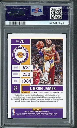 Miniatura 2 de LeBron James 2019 Panini Contenders Basketball Card #70 Graded PSA 10 GEM MINT