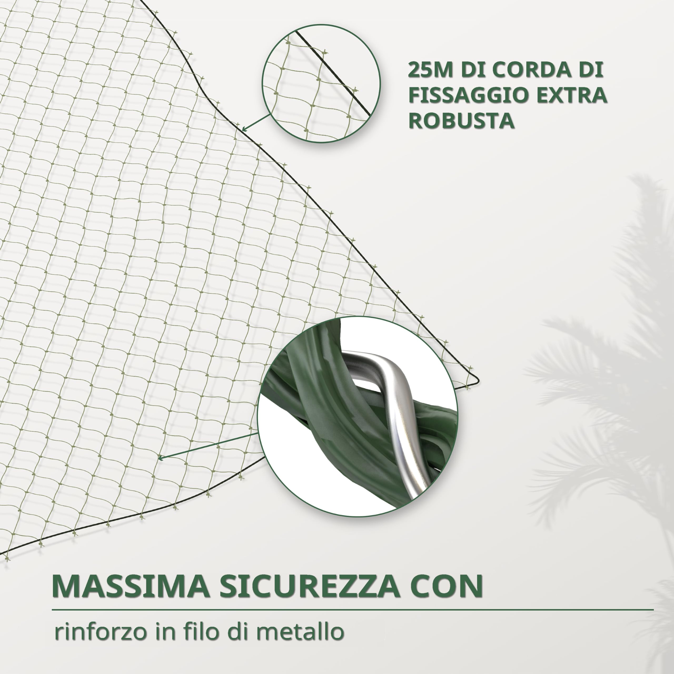 WOOWOOD® Rete per Gatti [Extra Rinforzato con Filo] | Rete per recinzioni | Rete Gatti Balcone | Rete Balcone per Gatti | Rete per Gatti Balcone | Rete Gatti | Rete Protezione Gatti Balcone (8X3m)