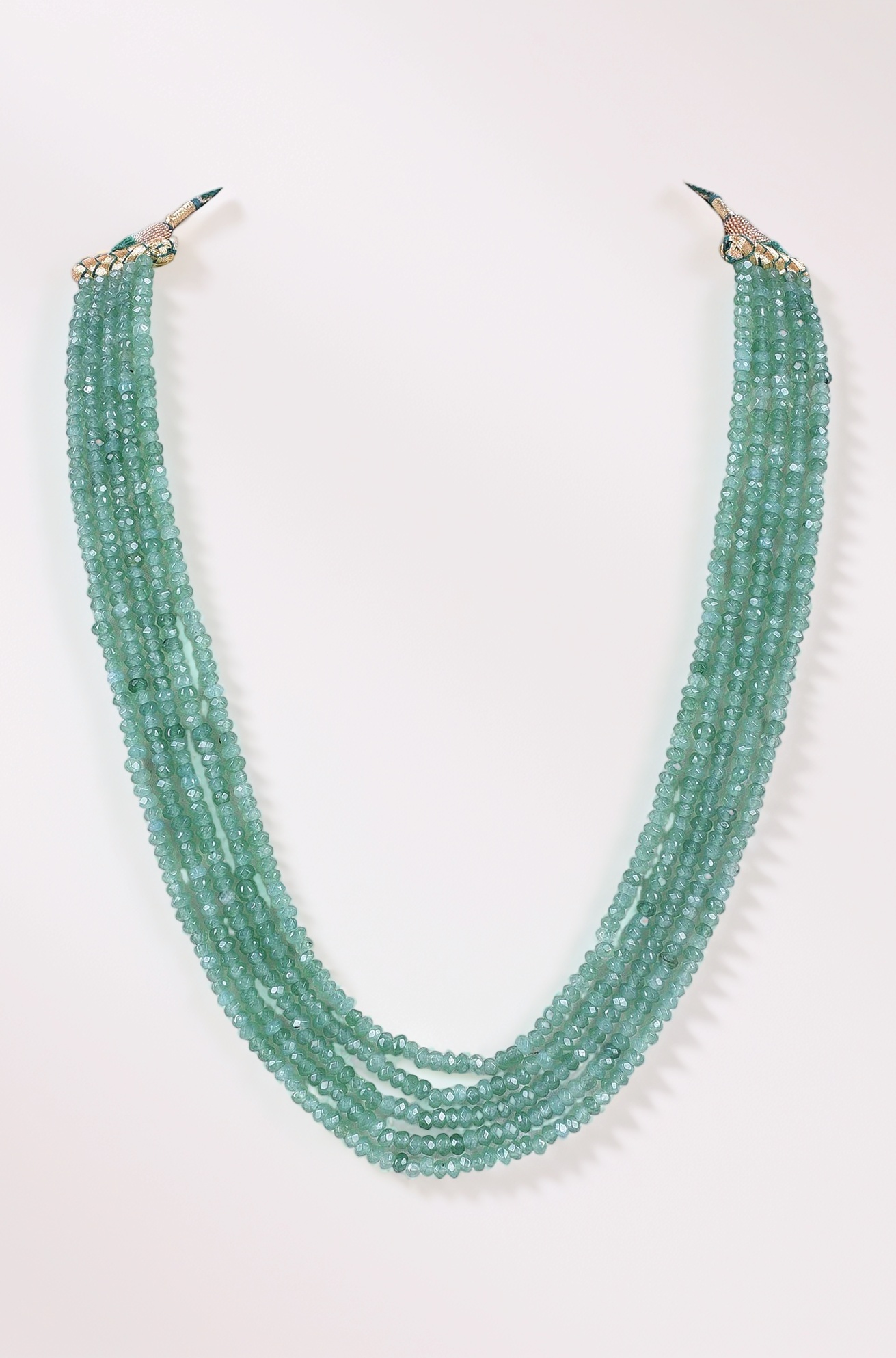 Five Layer Multi-Colour Real Onyx Stone Beads Necklace for Women and Girls (Multi Color Five Layer)