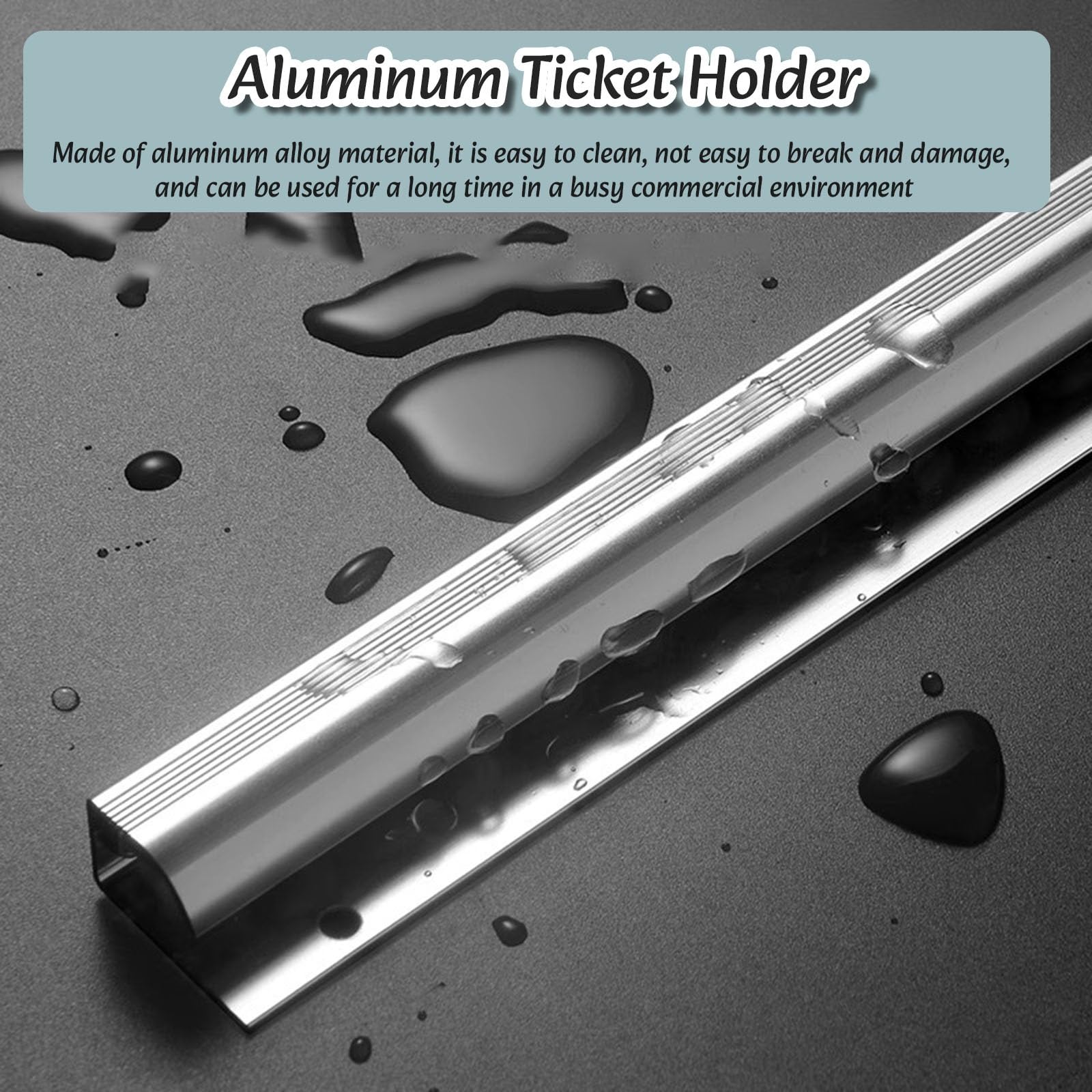 comandero hosteleria Soporte Para Tickets Con Orden De Tabulación, Riel De Aluminio Para Pedidos De Comida De 60cm 90cm 100cm 120cm Para Cocinas, Expositor De Recibos Con Tornillos(3pcs,L 60 cm)