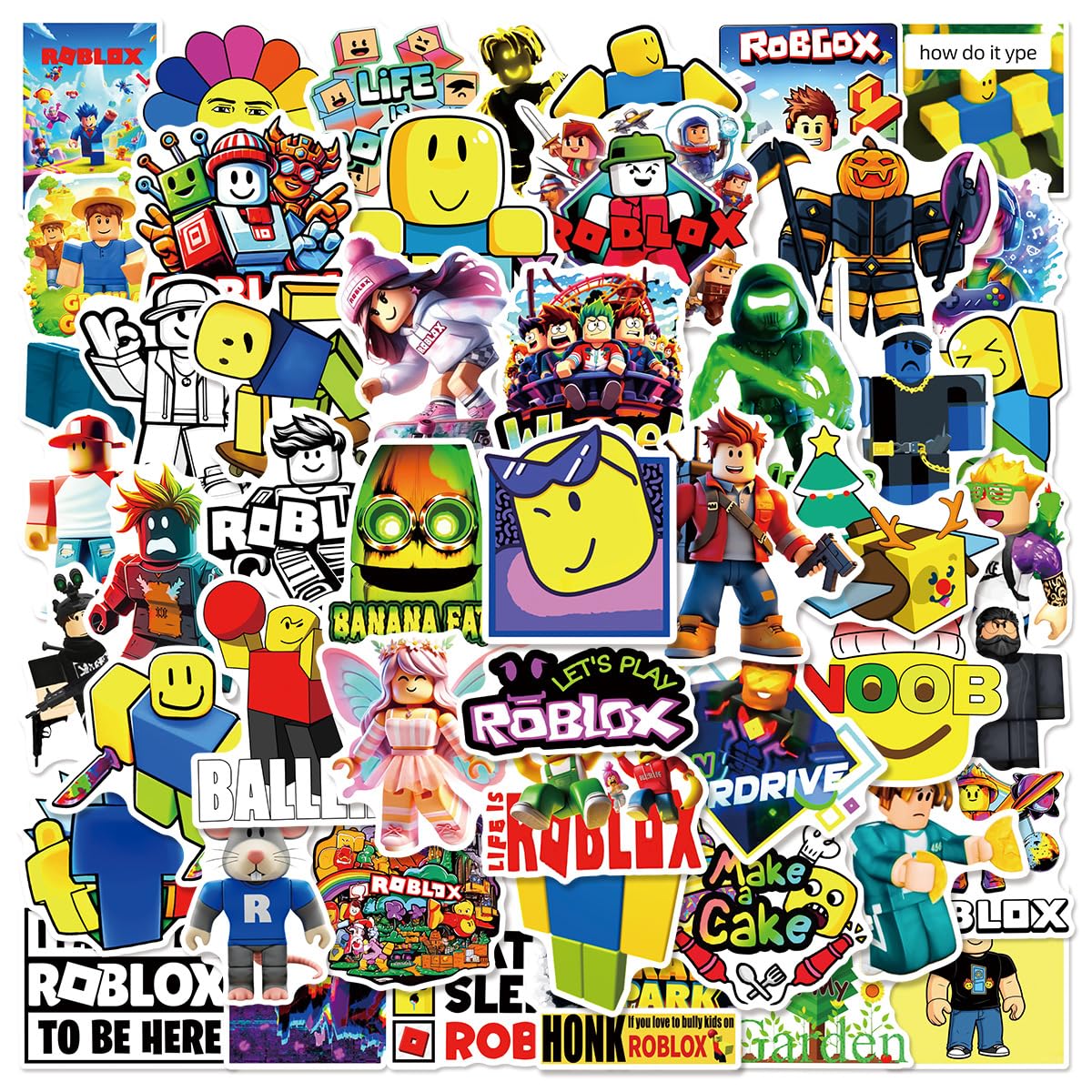 Roblo Stickers 50Pcs for Water Bottles Laptop Computer Skateboard Cute Sticker Gift for Kids Teens Waterproof