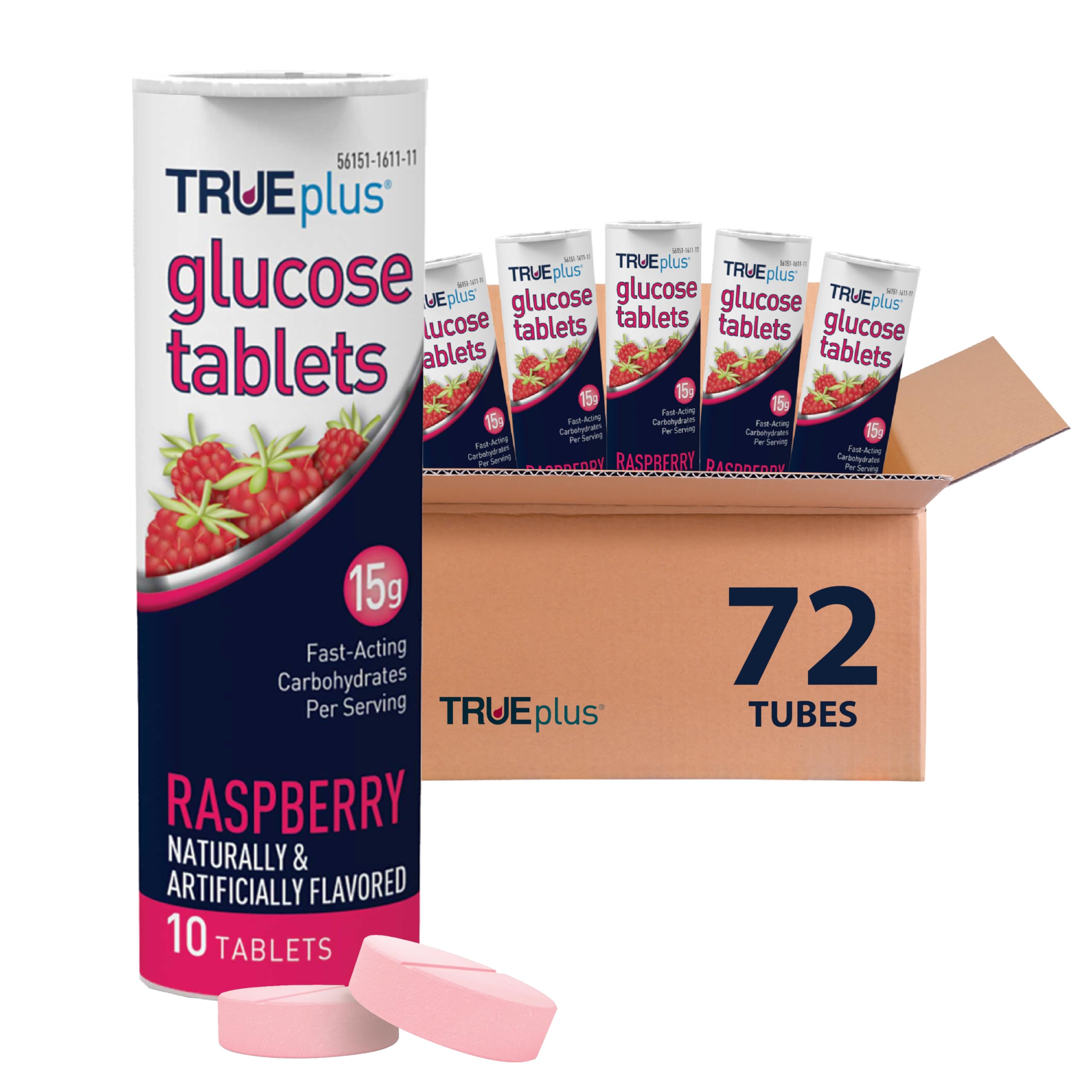 TRUEplus Glucose Tablets, Raspberry Flavor, 10 Count, 6 Tubes — Amazon image 9