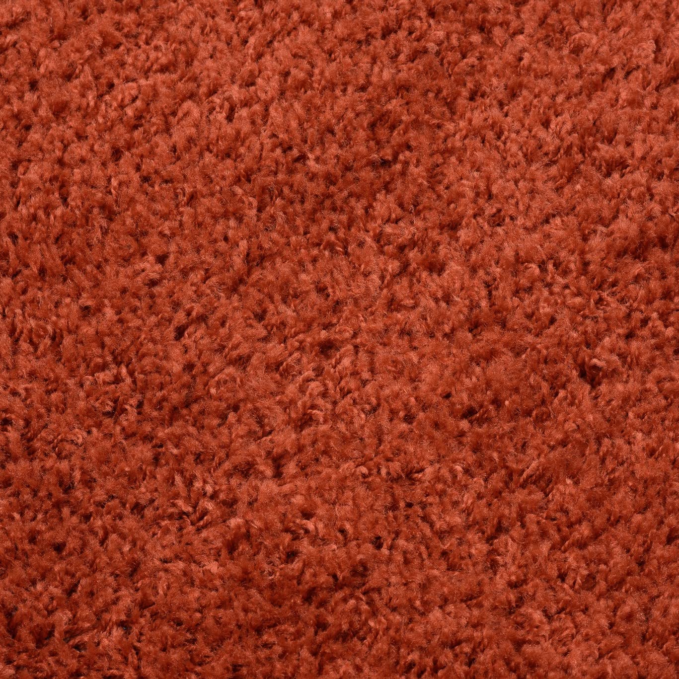 TAPISO Essence Shaggy Alfombra Pelo Largo Moderno Ladrillo Rojo Monocolor Salón Dormitorio Adulto Niño Cama Escritorio Suave Super Suave Grueso Oeko-Tex 160 x 220 cm