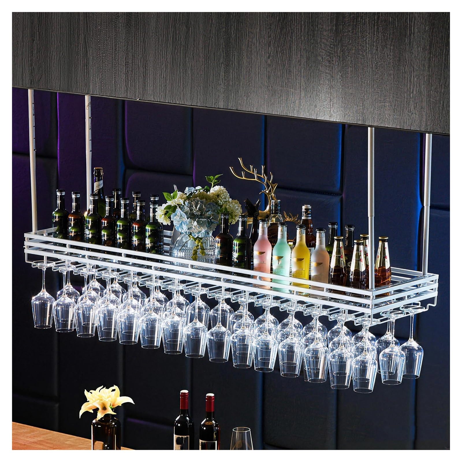 Casier à vin réglable en acrylique et support verre inversé