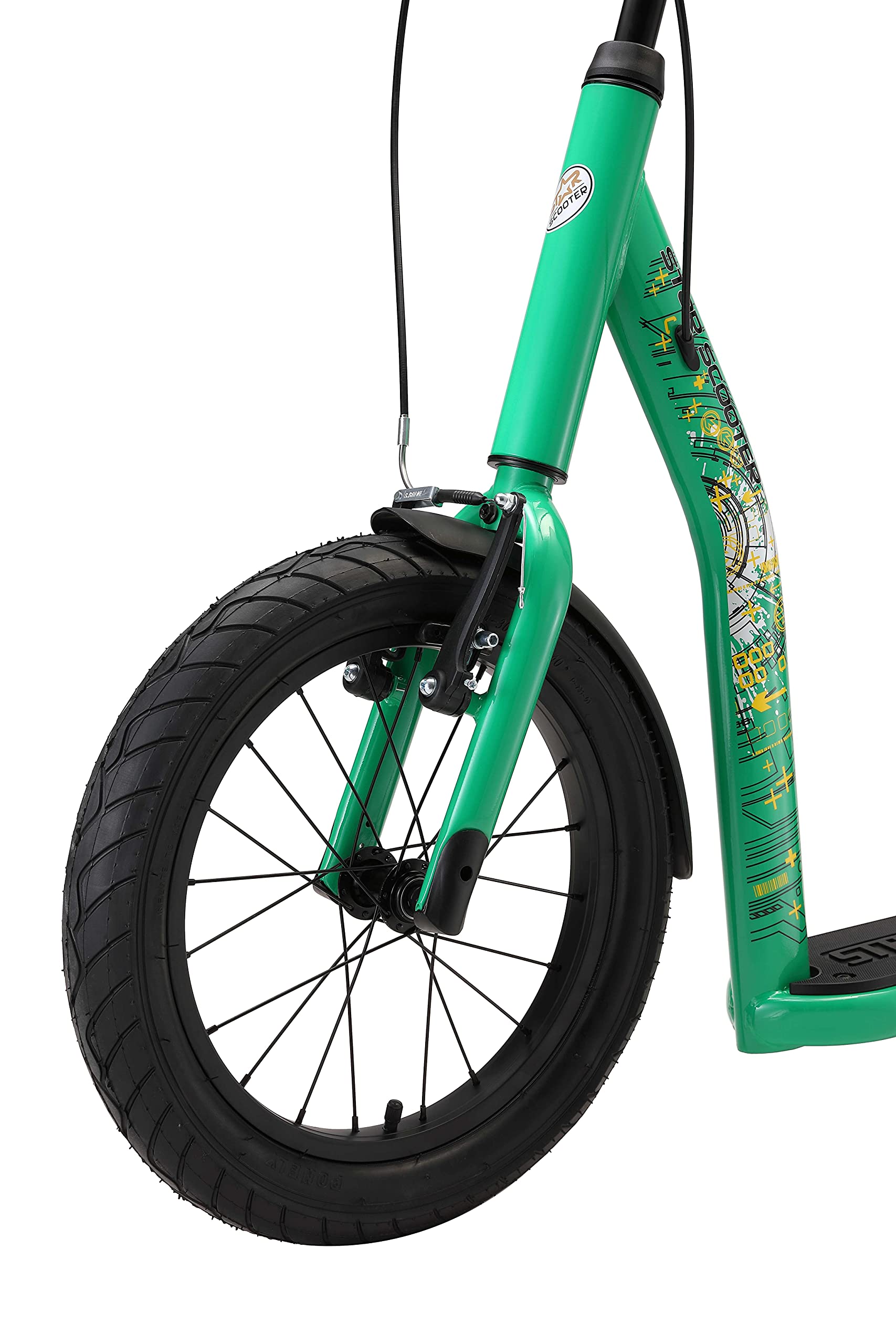 STAR SCOOTER Kinder Tret Roller ab 8 Jahre | City Kick Scooter Luftreifen Höhenverstellbar 16 Zoll New Gen