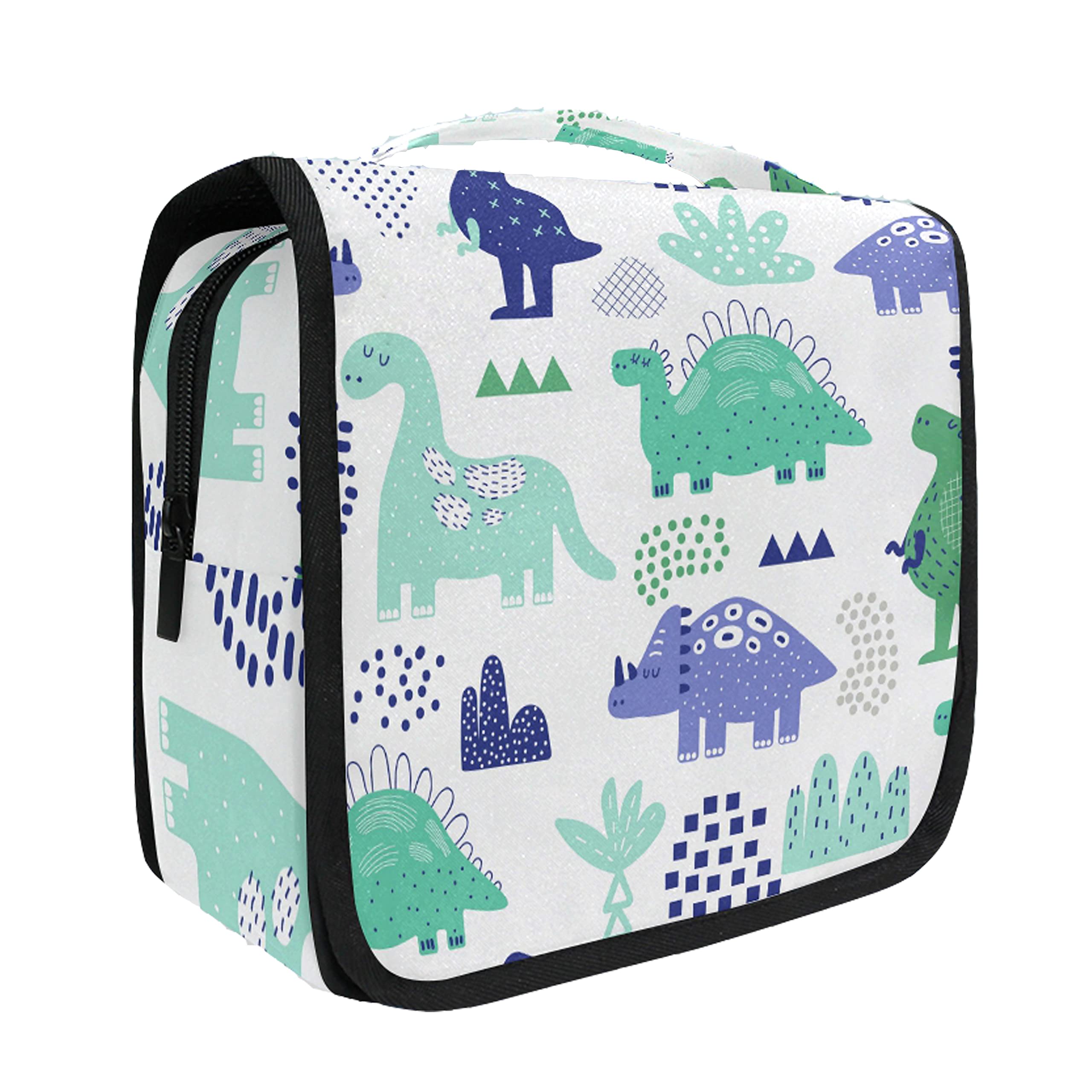 Kit de neceser de viaje colgante, estuche de maquillaje, organizador de cosméticos para hombres y mujeres, Dinosaurios creativos, Talla única