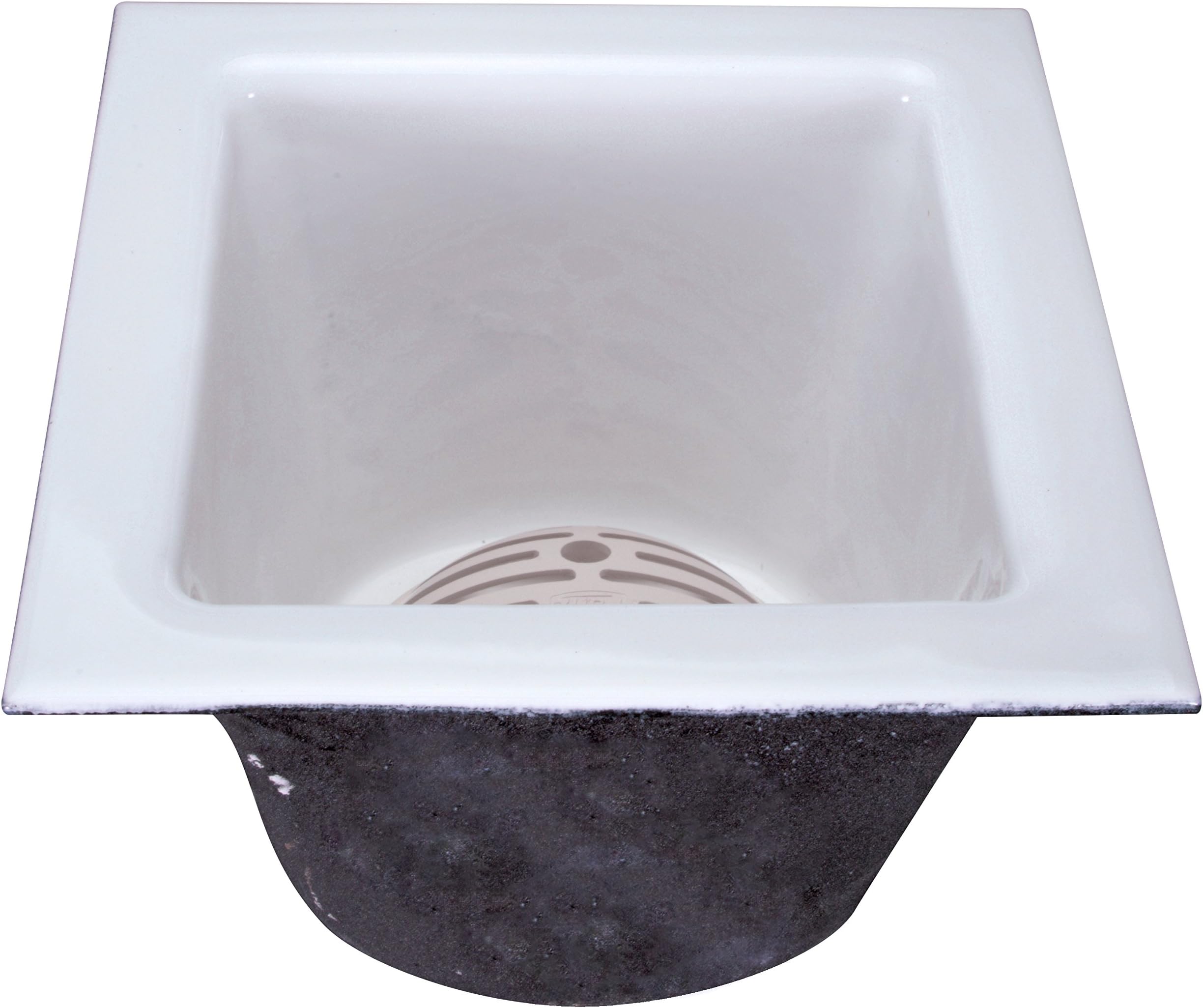FD2376-NH2 A.R.C. Floor Sink, 8" Sump Depth, 2" No-Hub Connection, 12" x 12", White