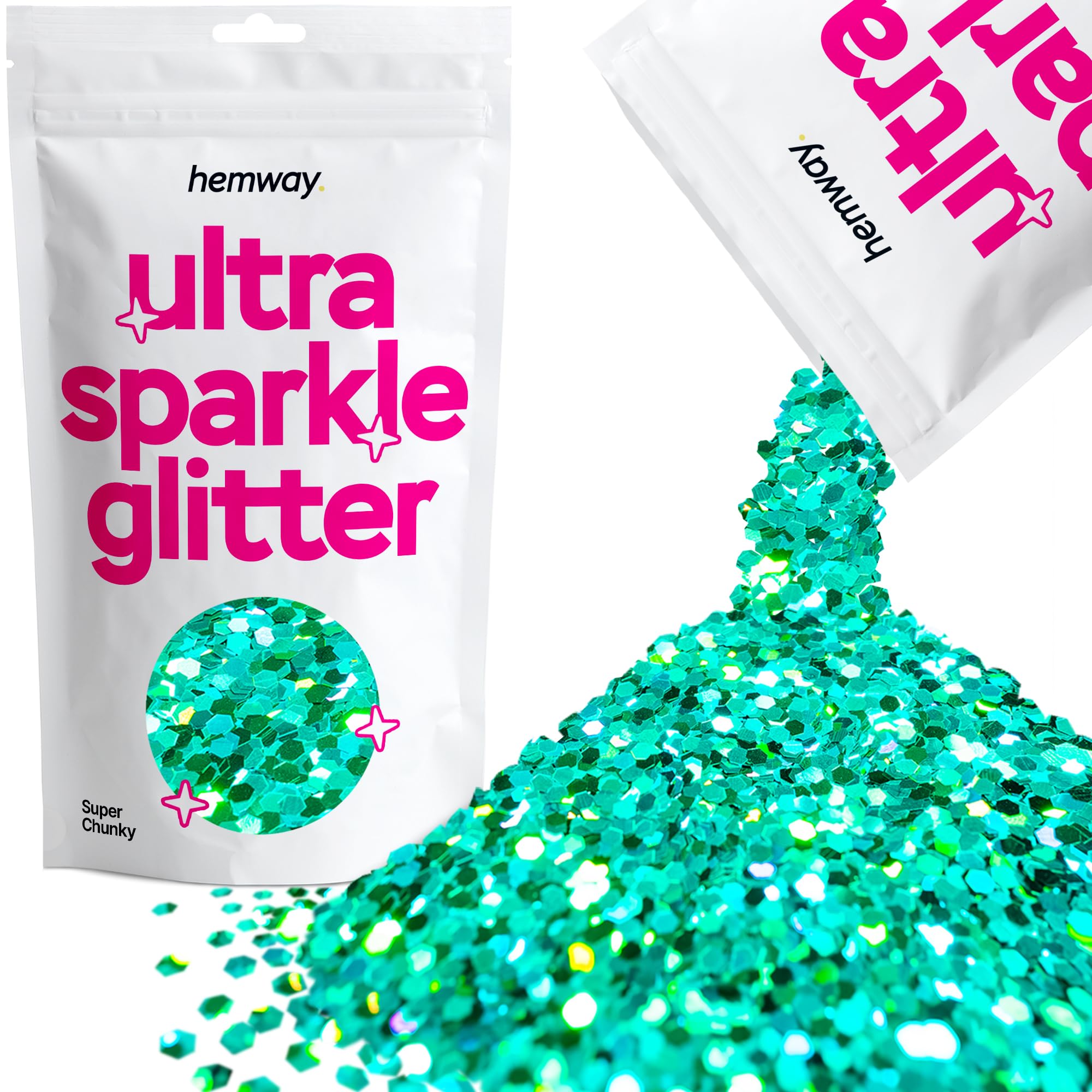 Hemway Ultra Sparkle Glitter Baby Pink Iridescent 100g Fine | Glitter for Arts & Craft, Makeup, Nail Art, Crafting, Card Making, Sparkle Decoration — view 77