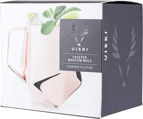 Miniatura 9 de Viski Faceted Moscow Mule - Taza de cóctel de cobre, acero inoxidable, capacidad para 18 onzas
