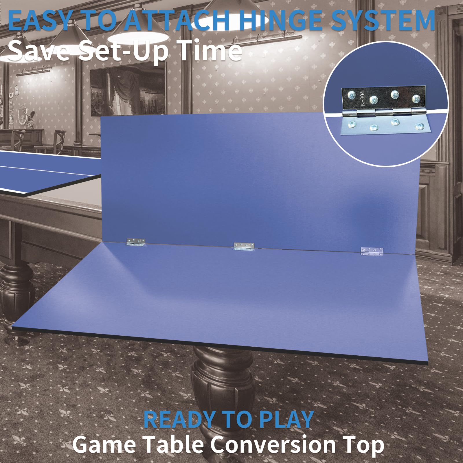 Tavolo da ping pong pieghevole per esterni e interni, resistente alle intemperie, in MDF da 12 mm, per casa, blu, 244 x 122 cm