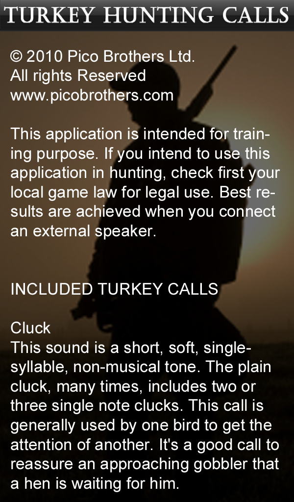 Turkey Hunting Calls App on Amazon Appstore