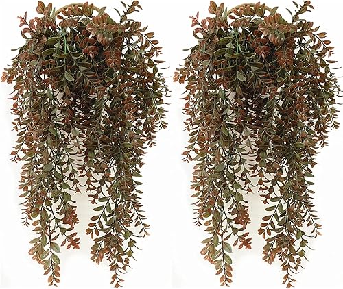 CATTREE Vid colgante artificial, hojas de hiedra sintética, plantas de plástico, plantas de hojas falsas, plantas de hojas artificiales, resistentes